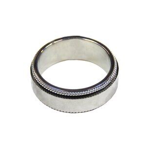 Inox Men's Stainless Steel Polished Bead Trim Ring